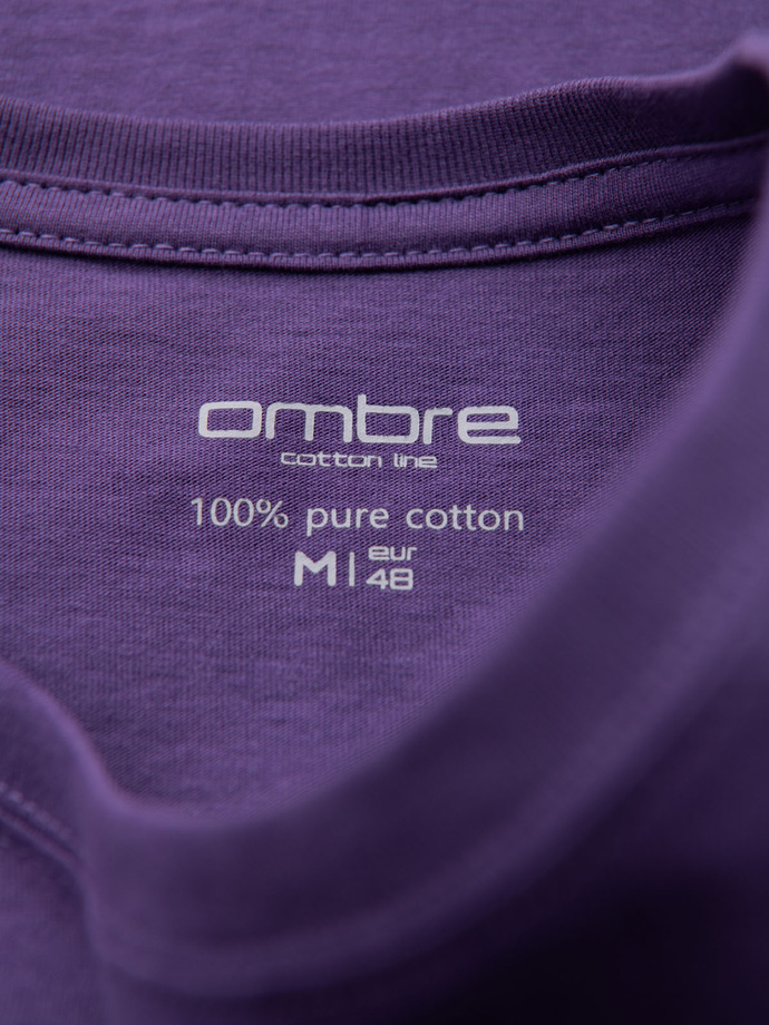 Men's classic cotton BASIC T-shirt - purple V13 OM-TSBS-0236