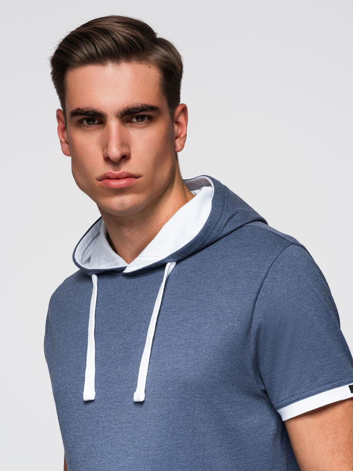 Men's SLIM FIT T-shirt with round neckline and logo - white V1 OM-TSCT-0220