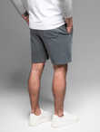 Dresowe krótkie spodenki męskie RELAXED FIT w stylu athleisure – grafitowe V3 OM-SRWS-0122