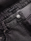 Washowane męskie spodnie jeansowe TAPERED FIT z przetarciami – grafitowe V3 OM-PADP-0163