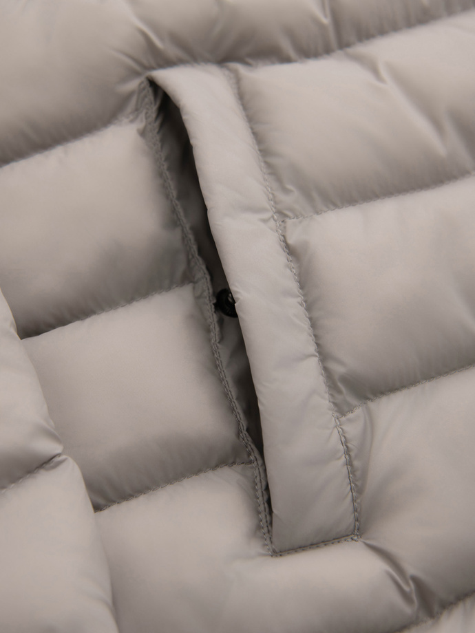 Men's quilted jacket with two fasteners - light grey V2 OM-JALP-0231