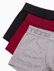 Men's cotton boxer shorts with logo - 3-pack mix V3 OM-UNBO-0105