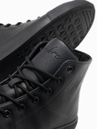 Men's high-top sneakers with rubber toe - black V6 OM-FOSH-0138
