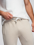 Men's jogger sweatpants - light beige V1 OM-PABS-0173