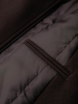 Men's coat with asymmetrical fastening and high collar - light brown V4 OM-COWC-0120