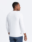 Men's signature elastane longsleeve with crew neckline - white V1 OM-LSCL-0110