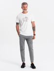 Men's JOGGERS pants with cargo pocket - gray V4 OM-PADJ-0112