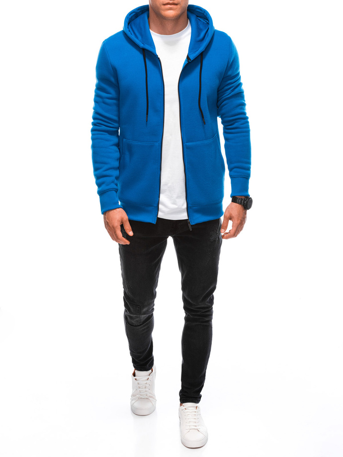 Bluza męska rozpinana z kapturem EM-SSZP-22FW-015 - niebieska V1