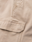 Men's cotton cargo shorts with elastic waistband - beige V3 OM-SRCG-0190