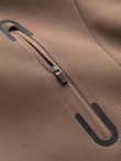 Men's hooded coat in fine stripe - coffee V1 OM-COSC-0112