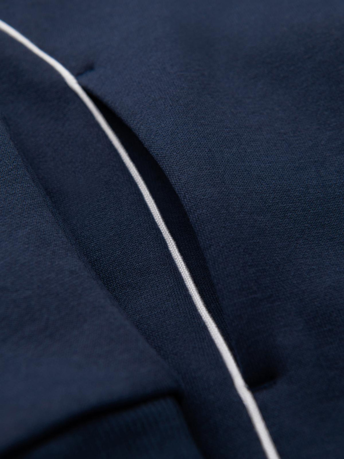 Unbuttoned men's sweatshirt with stand-up collar and hood - black V1 OM-SSZP-0216