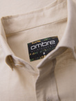 Men's linen shirt with classic collar and pockets REGULAR FIT - cream V3 OM-SHCS-0134