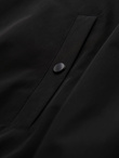 Men's faux leather jacket with ribbed bottom hem - black V2 OM-JAFL-0109