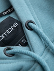Men's kangaroo sweatshirt with hood and metal pin - blue V4 OM-SSNZ-0141