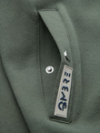 Men's sweatshirt with high collar and stripes - olive V2 OM-SSZP-0219