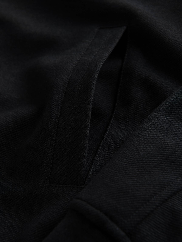 Men's quilted jacket with high zipped hood - black V1 OM-JAHP-0238