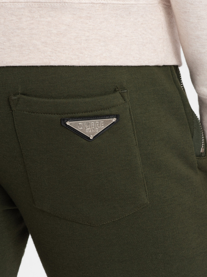 Men's jogger sweatpants - olive V1 OM-PASK-22FW-004