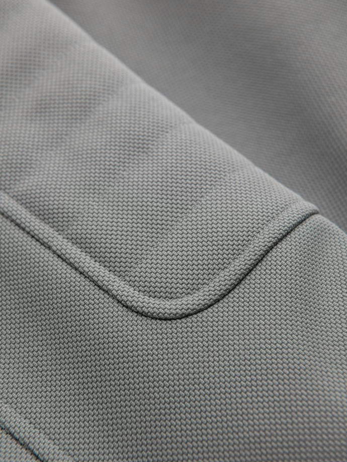 Men's biker jacket with pockets and collar - grey V3 OM-JALP-0157