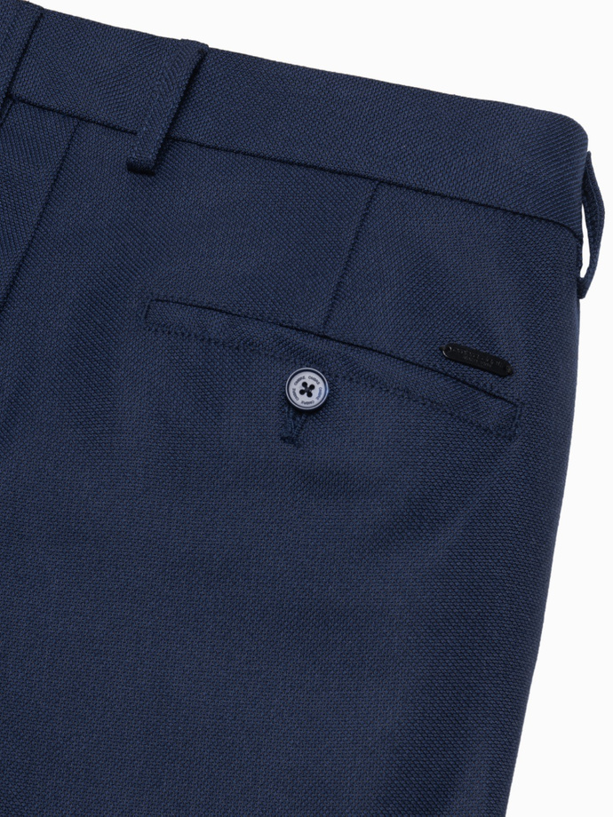 Spodnie męskie klasyczne chino SLIM FIT - granatowe V1 OM-PACP-0182