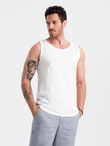 Męska bawełniana koszulka tank top BASIC – biała V1 OM-TSBT-0192