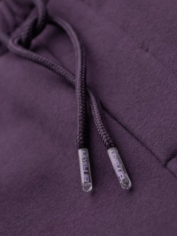 Unisex sweat shorts with drawstring waistband - purple V13 OU-SRBC-0101