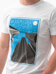 Men's printed t-shirt V-5A- white S1434