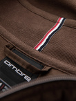 Lightweight unzipped men's jacket with quilted front - brown V3 OM-JANP-0193