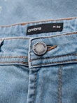 Men's short denim shorts with rubbing and rolled up leg - light blue V1 OM-SRDS-0186