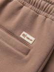 Dresowe szorty unisex ze ściągaczem w pasie – brązowe V16 OU-SRBC-0101