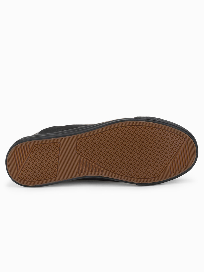 Męskie buty trampki z kontrastującymi elementami - czarne OM-FOTH-0140