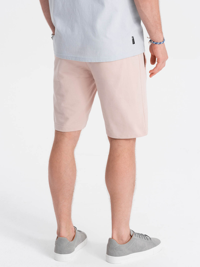 Men's knit shorts - powder pink V6 W291 