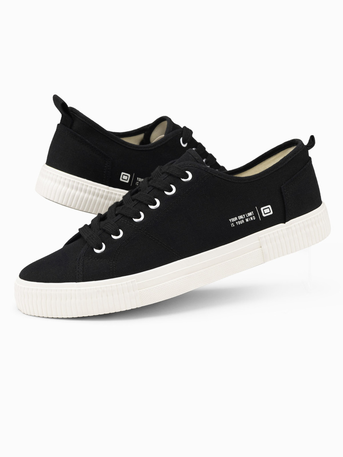 Classic low men's BASIC sneakers - black V4 OM-FOTL-0145