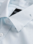 Classic men's cotton SLIM FIT shirt in fishnet - blue V4 OM-SHCS-0156