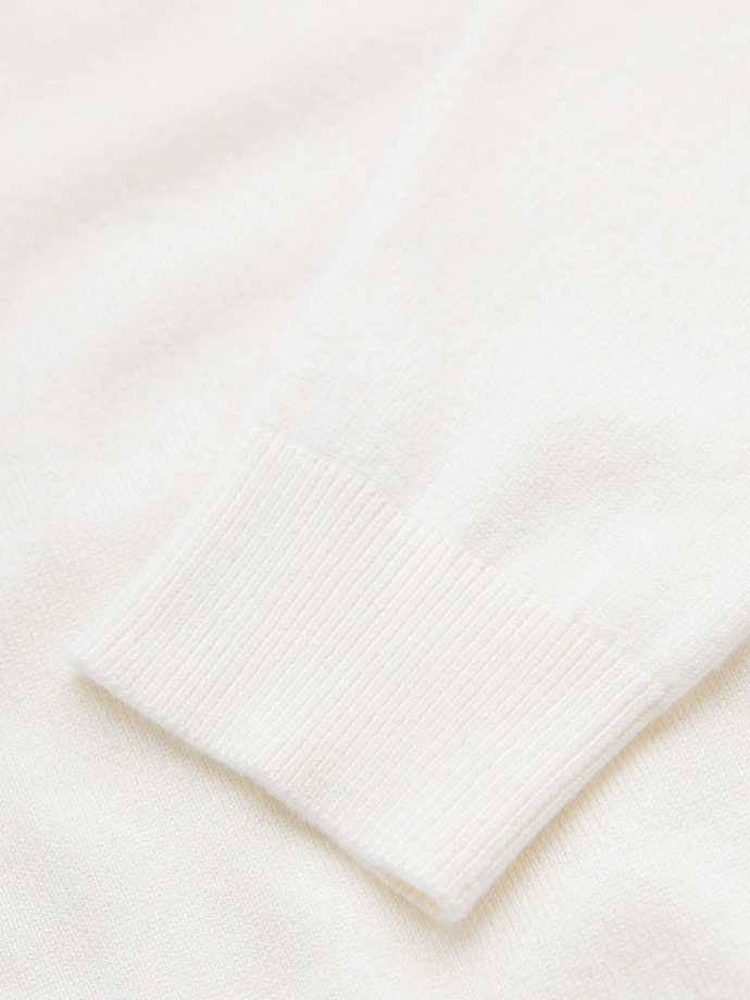 Męski dzianinowy półgolf z wiskozą – kremowy V4 OM-SWTN-0100