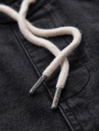 Men's shorts with elastic waistband and wash effect - black V4 OM-SRDS-0192