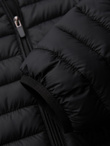 Men's quilted jacket with high zipped hood - black V1 OM-JAHP-0238