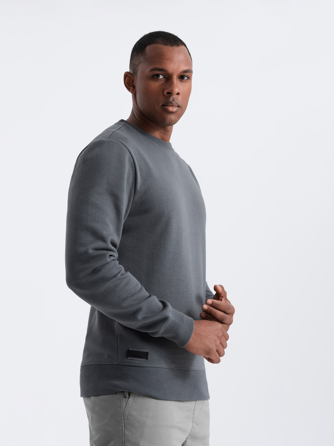 Nierozpinana męska dresowa bluza BASIC – grafitowa V11 OM-SSBN-0159