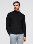 Men's classic cotton turtleneck sweater - black V4 OM-SWTN-0162