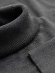 One color men's knitted turtleneck with viscose - grey melange V2 OM-SWTN-0101 
