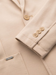Men's SLIM knit jacket with subtle texture - beige V5 OM-BLZB-0101