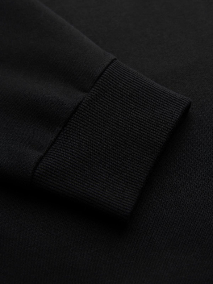 Bluza męska z kontrastowymi przeszyciami i kapturem – czarna V1 OM-SSNZ-0250