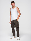 Bawełniany męski tank top z nadrukiem Summer Vibe – biały V2 OM-TSTT-0191