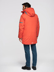 Men's long insulated jacket with reflective elements - orange V1 OM-JALJ-0169