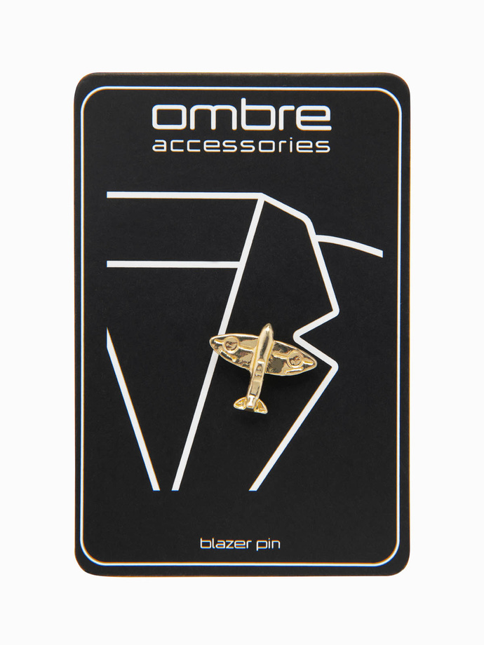 Decorative metal clothes pin small plane - gold V1 OU-ACPN-0117 