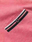 Men's henley t-shirt with decorative ribbing - red V1 OM-TSCT-0175