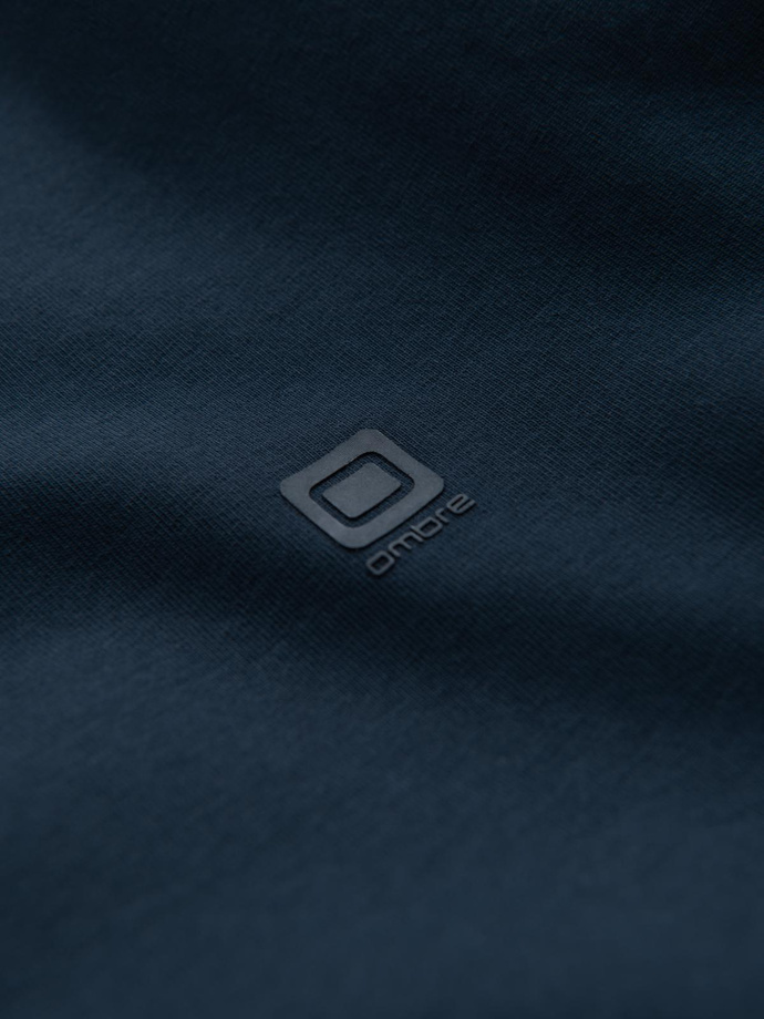Koszulka męska SLIM FIT z okrągłym dekoltem i logotypem – granatowa V2 OM-TSCT-0220 