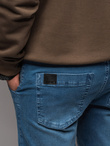 Jeansowe męskie joggery z lampasami – niebieskie V3 OM-PADJ-0156
