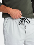 Men's knit joggers with pleats - light grey V3 OM-PAJO-0202