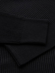 Prążkowany sweter męski z guzikami przy dekolcie - czarny V2 OM-SWSW-0182
