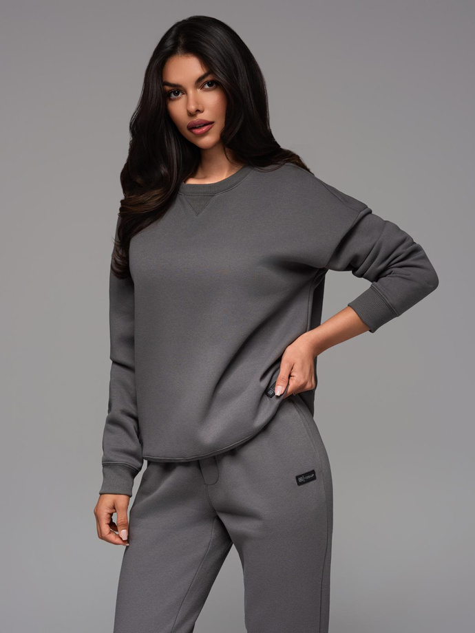 UNISEX tracksuit set in athleisure style with pants and sweatshirt - grey V18 Z109